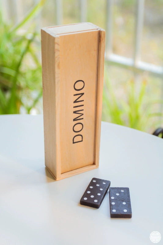 Boxed Black Table Game Gift Dominoes