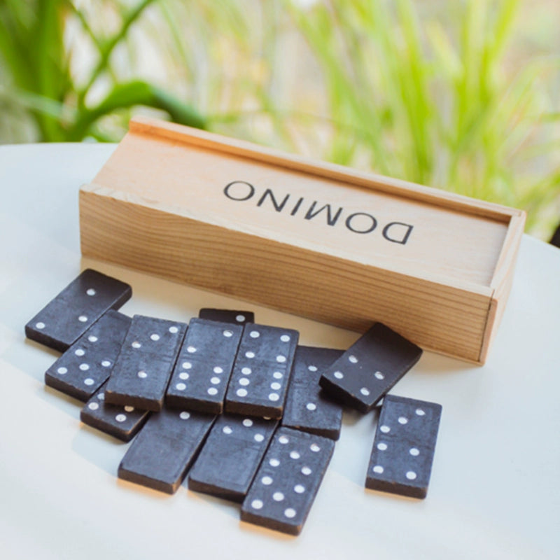 Boxed Black Table Game Gift Dominoes