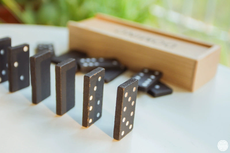 Boxed Black Table Game Gift Dominoes