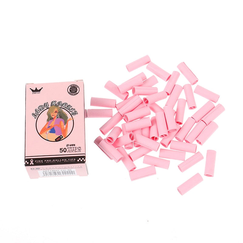 50Pcs Set Boxed Cute Lady Hornet Disposable Filter Rolling Pink Paper Tobacco Smoking Accessories for Lady