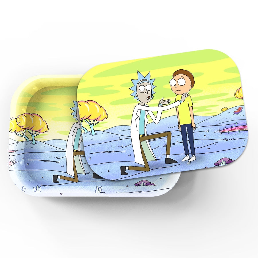 Small Animi Rolling Tray Plate Magnetic Lid