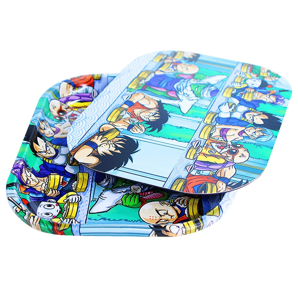 Small Animi Rolling Tray Plate Magnetic Lid